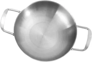 Dishwasher for Seafood Ramen Cooking Alipis Mini Stainless Steel Seafood Pot Dry Cooking Pan for Home Canteen margin Outdoor Use Comfortable Handles 
