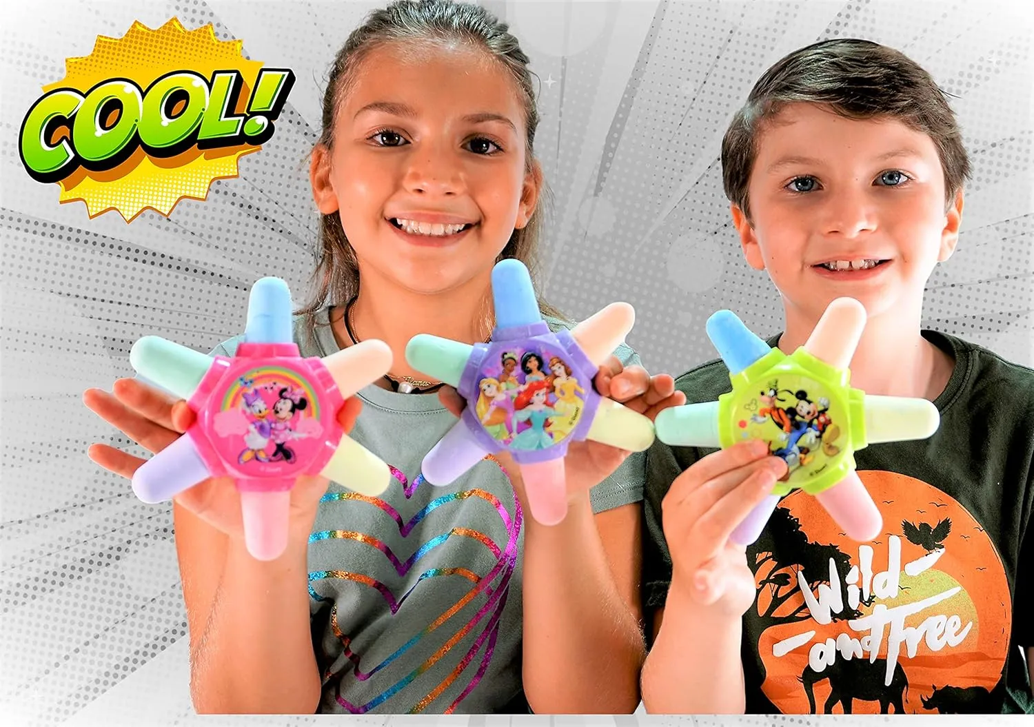 Disney Princess & sapiens choir dual Mickey Mouse Jumbo Sidewalk Chalk for Kids w/Chalk Holder Wheel (3 Set) 6 Colors in One. Washable Non Toxic Chalk. Indoor & Outdoor Chalk. ABC-7809-3 JA-RU 
