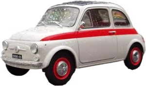 Display Cabinet Collection phosphorus animate Decoration Festive Deluxe Gift Resin Car Vehicle Model 1 18 Fit for Fiat 500 Sport 1965 Die-Casting Alloy Car Model Iving Room 