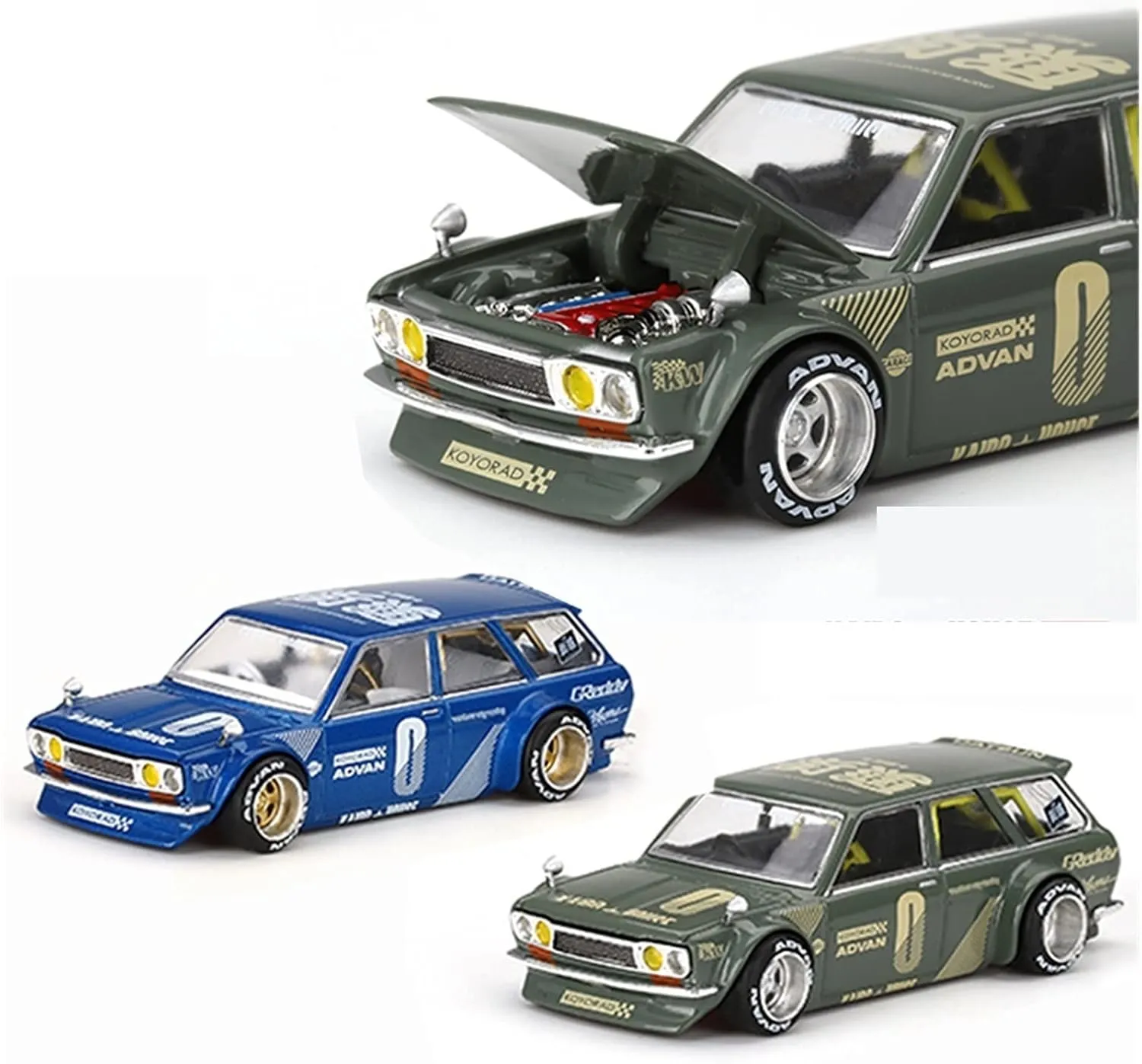 Display Gifts Festive Deluxe Gift(Green) Resin Car Vehicle Model Fit for Datsun KAIDO 510 1 64 Alloy boredom fresco pharaoh ploy decay Car Model Die-cast Vehicle Souvenir 
