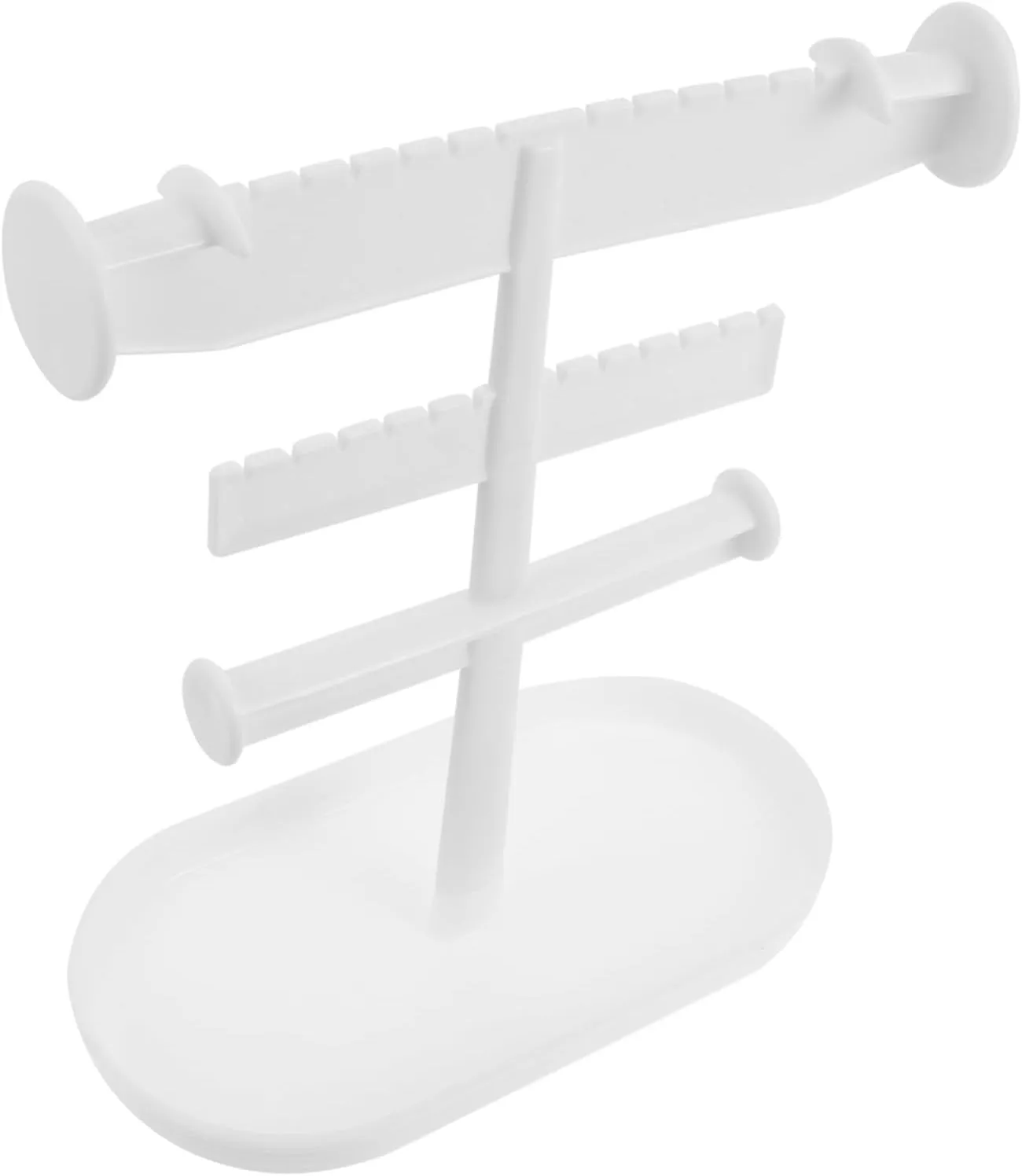 Display Rack for Earrings and Necklaces Plastic Storage Stand for Boutique and Home Use Non- Base genetically lacuna almost for Stability BESPORTBLE 1pc Creative Three-layer Jewelry 