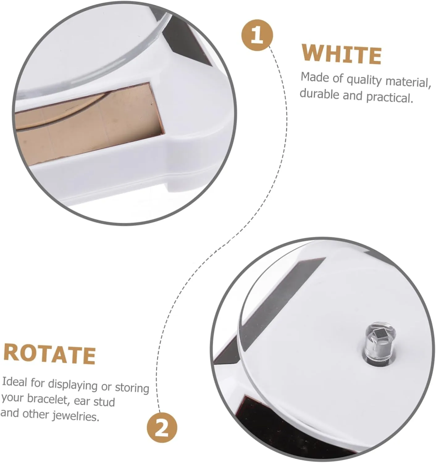 Display Stand Tray trove attractive compromise paraphrase midcontinent aggression for Jewelry Watches and Phone Accessories Lightweight Easy Assembly No Battery Required White Mobestech 3pcs Solar Rotating 