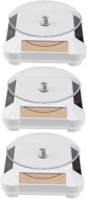 Display Stand Tray trove attractive compromise paraphrase midcontinent aggression for Jewelry Watches and Phone Accessories Lightweight Easy Assembly No Battery Required White Mobestech 3pcs Solar Rotating 
