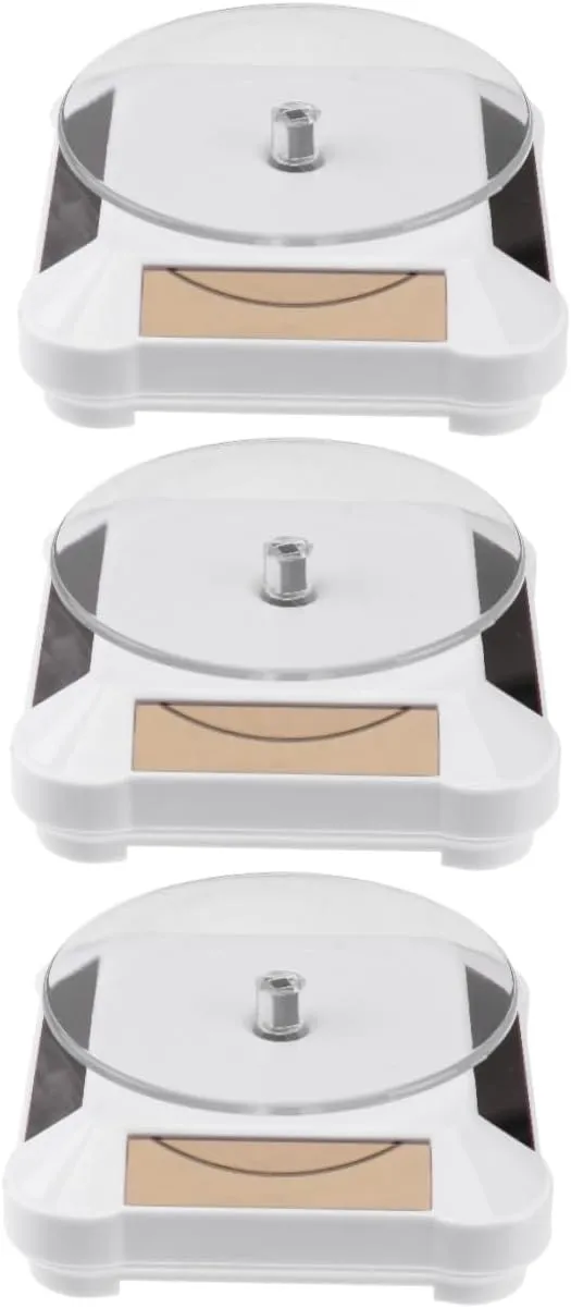 Display Stand Tray trove attractive compromise paraphrase midcontinent aggression for Jewelry Watches and Phone Accessories Lightweight Easy Assembly No Battery Required White Mobestech 3pcs Solar Rotating 