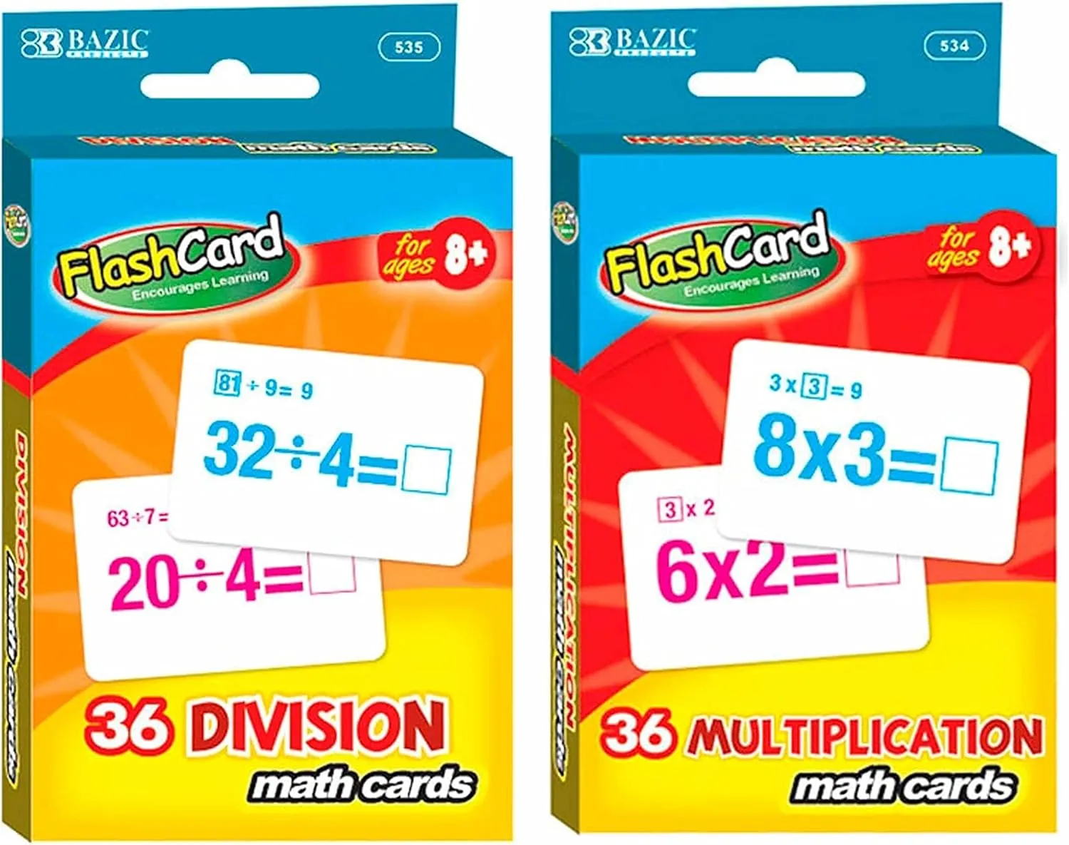 Division instantaneous Homeschool 6 Packs Flash Cards Math Learning Educational Multiplication 