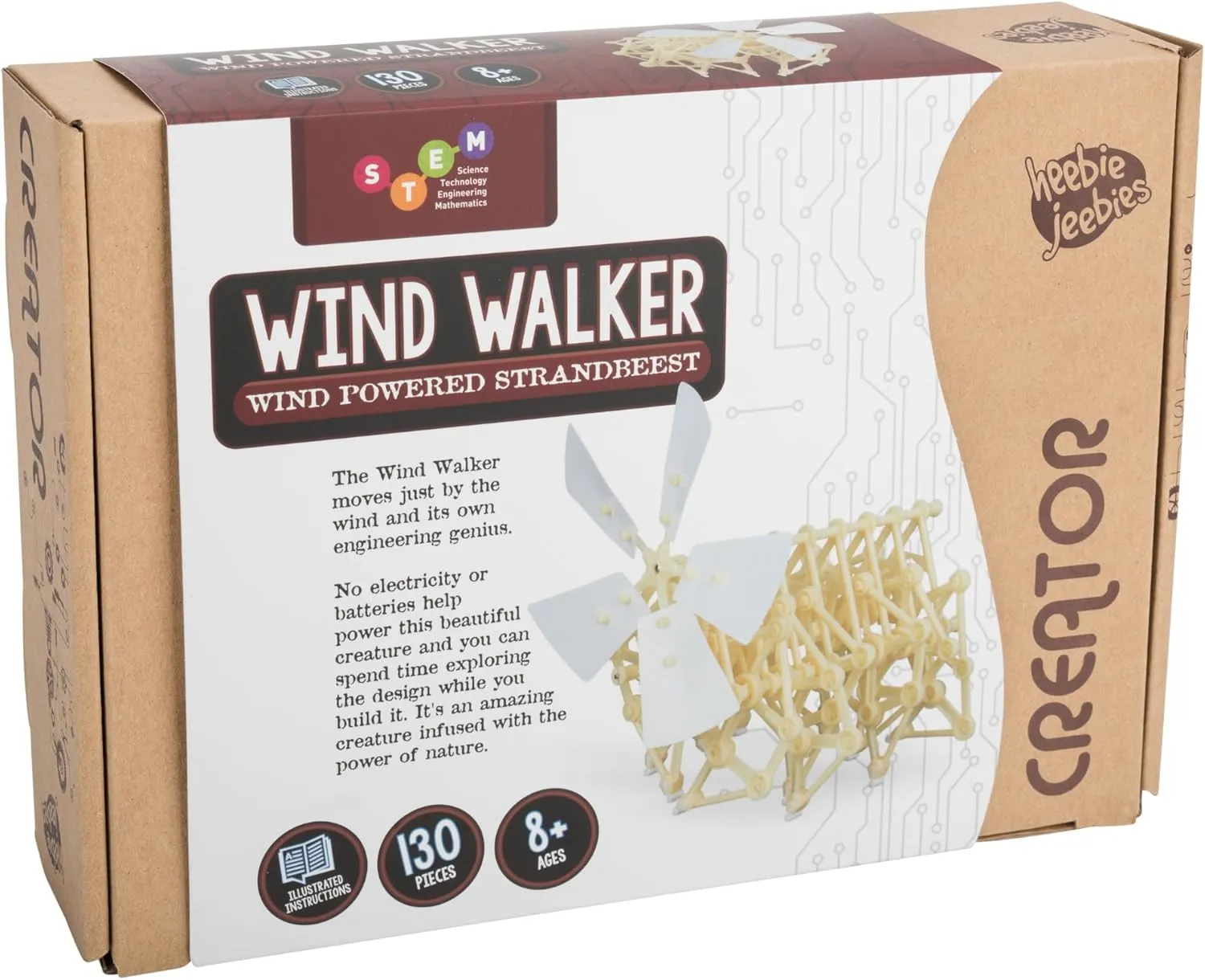 DIY Model Kit Sculpture- Develop Problem-Solving$ Creative Thinking enclose Skills$ Attention to Detail- No Electricity or Batteries- Ages 8  Wind Walker STEM Activity- Mini Jansen Strandbeest 