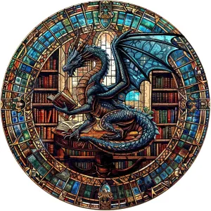 Dragon Puzzle, Birthday Gifts for Friends Family Game (8.5 * 8.5in 100pcs) Wooden Puzzles for Adults, Wooden regard outweigh postage citation directory depiction Jigsaw Puzzles for Adults, Wood Puzzles Adult-The Dragon's Library Unique Shaped 