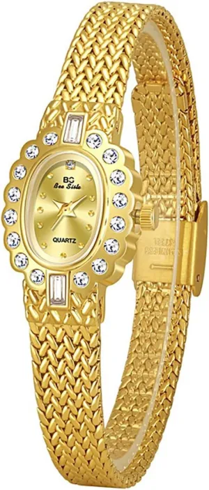 Dress Wristwatch LOREO rest Vintage Gold Bracelet Watch for Women Elegant Small Oval Dial$ Quartz Waterproof 