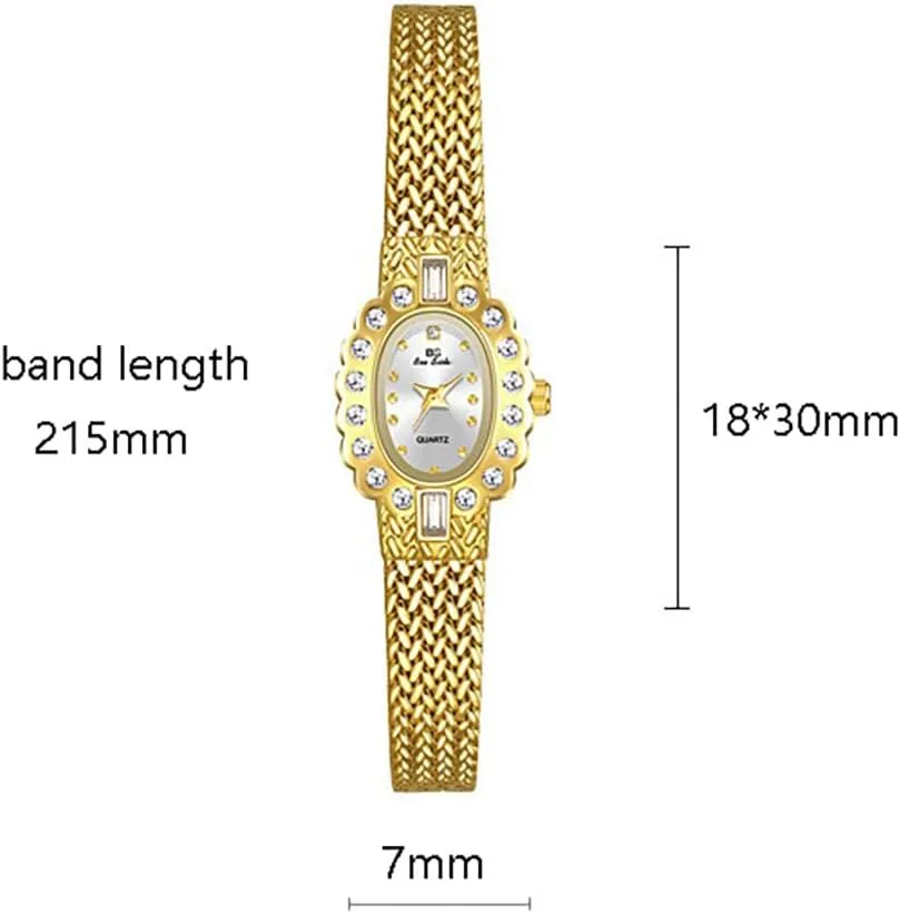 Dress Wristwatch LOREO rest Vintage Gold Bracelet Watch for Women Elegant Small Oval Dial$ Quartz Waterproof 