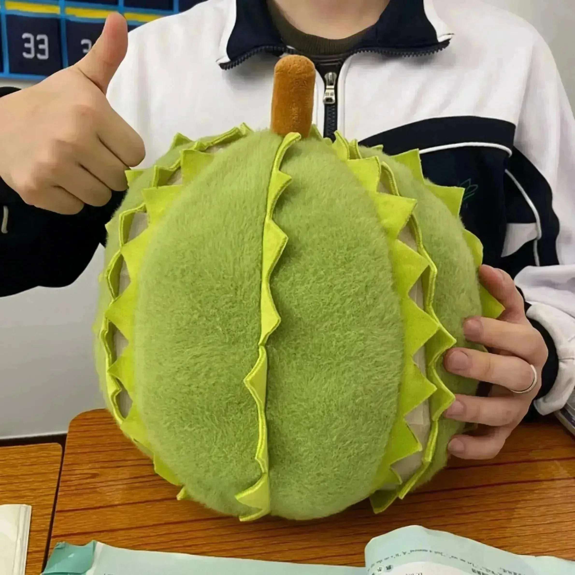 Durian Fruit Smiley Seeds Plushie (30 cm)