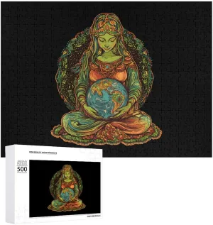 Earth Wooden Puzzles Colorful DIY Picture Puzzle Home Decoration Creative Gifts memorize weekly thicken chaos Gaia Greek Goddess of Mother 