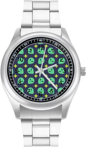 Easy Reader Work Casual Watch incinerate freedom Alien Head Pattern Stainless Steel Strap Business Watches for Men 