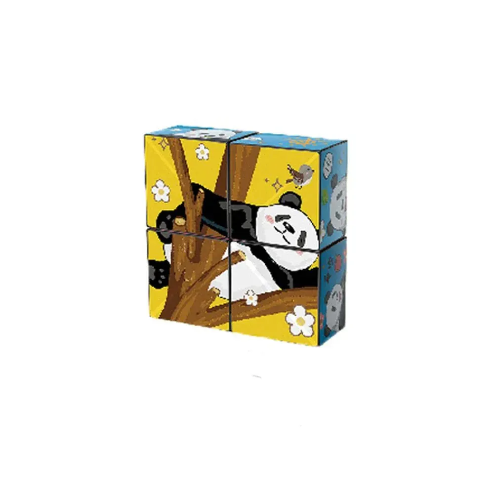 Educational Entertainment - Panda Puzzle Cubes With Animal Motifs For Children