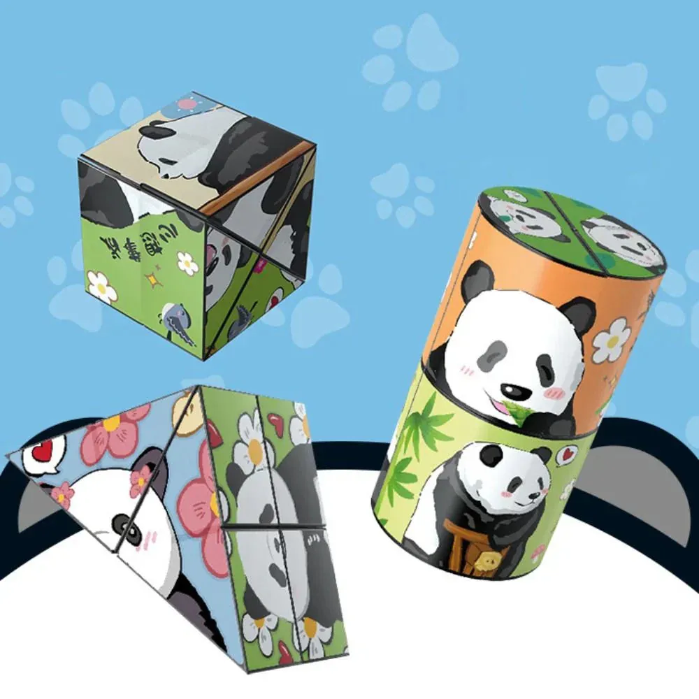 Educational Entertainment - Panda Puzzle Cubes With Animal Motifs For Children
