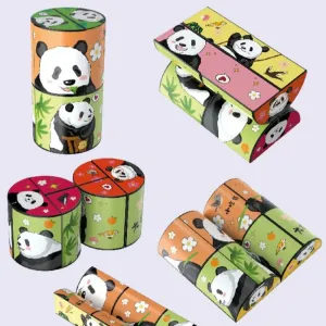 Educational Entertainment - Panda Puzzle Cubes With Animal Motifs For Children