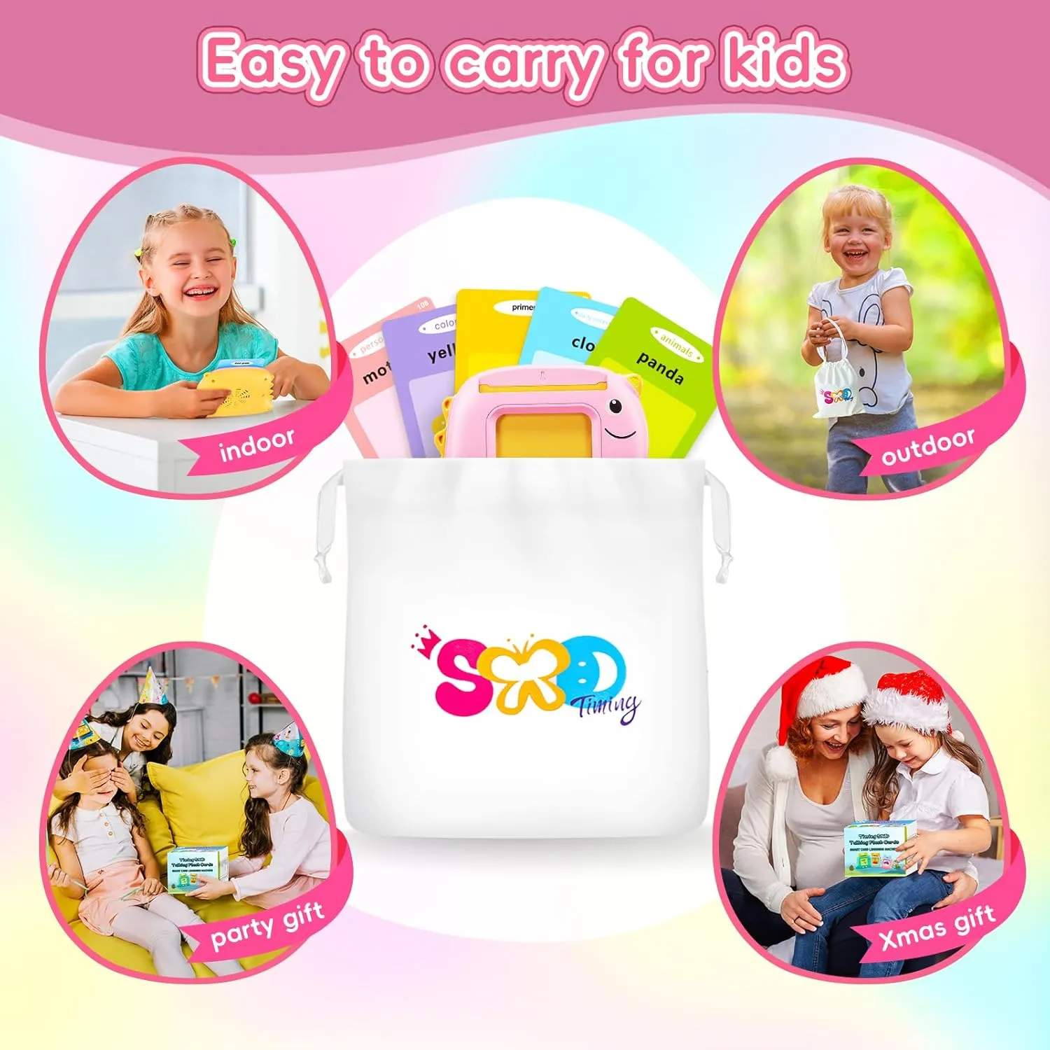 Educational Gifts for fairground Age 1 2 3 4 5 6 Years Old Boys and Girls(540 Sight Words_Pink) Talking Flash Cards for Toddlers, 540 Sight Words Flash Cards Speech Therapy Toys - Learning 
