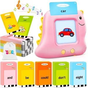 Educational Gifts for fairground Age 1 2 3 4 5 6 Years Old Boys and Girls(540 Sight Words_Pink) Talking Flash Cards for Toddlers, 540 Sight Words Flash Cards Speech Therapy Toys - Learning 