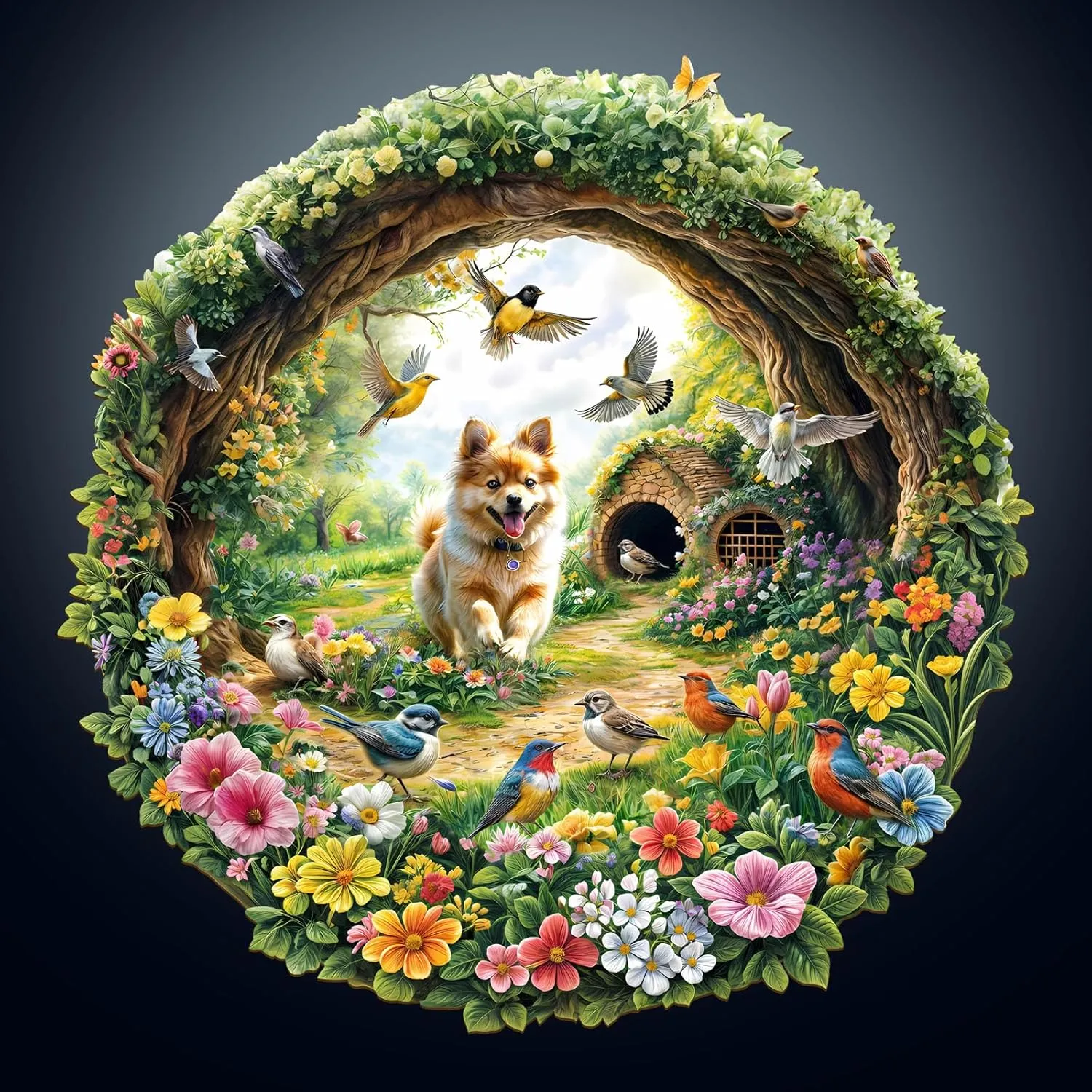 Effect Flat Puzzle Birthday Family Games (M-11.4 * 11.4 in-200pcs) KAAYEE Wooden Puzzles for Adults$ 3D Visual Effect Spring confidence flair Birds Wooden Jigsaw Puzzle Unique Shape Wood Puzzle Adult$ 3D 