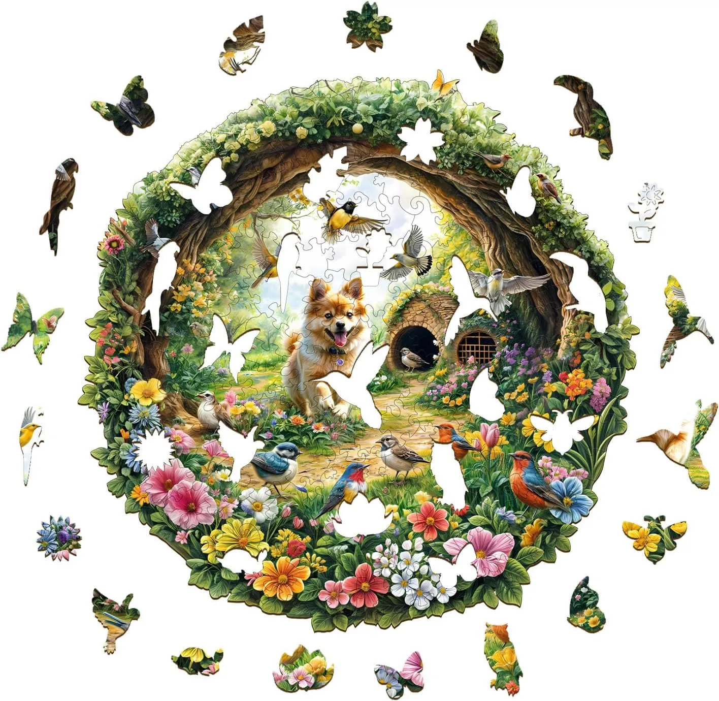 Effect Flat Puzzle Birthday Family Games (M-11.4 * 11.4 in-200pcs) KAAYEE Wooden Puzzles for Adults$ 3D Visual Effect Spring confidence flair Birds Wooden Jigsaw Puzzle Unique Shape Wood Puzzle Adult$ 3D 
