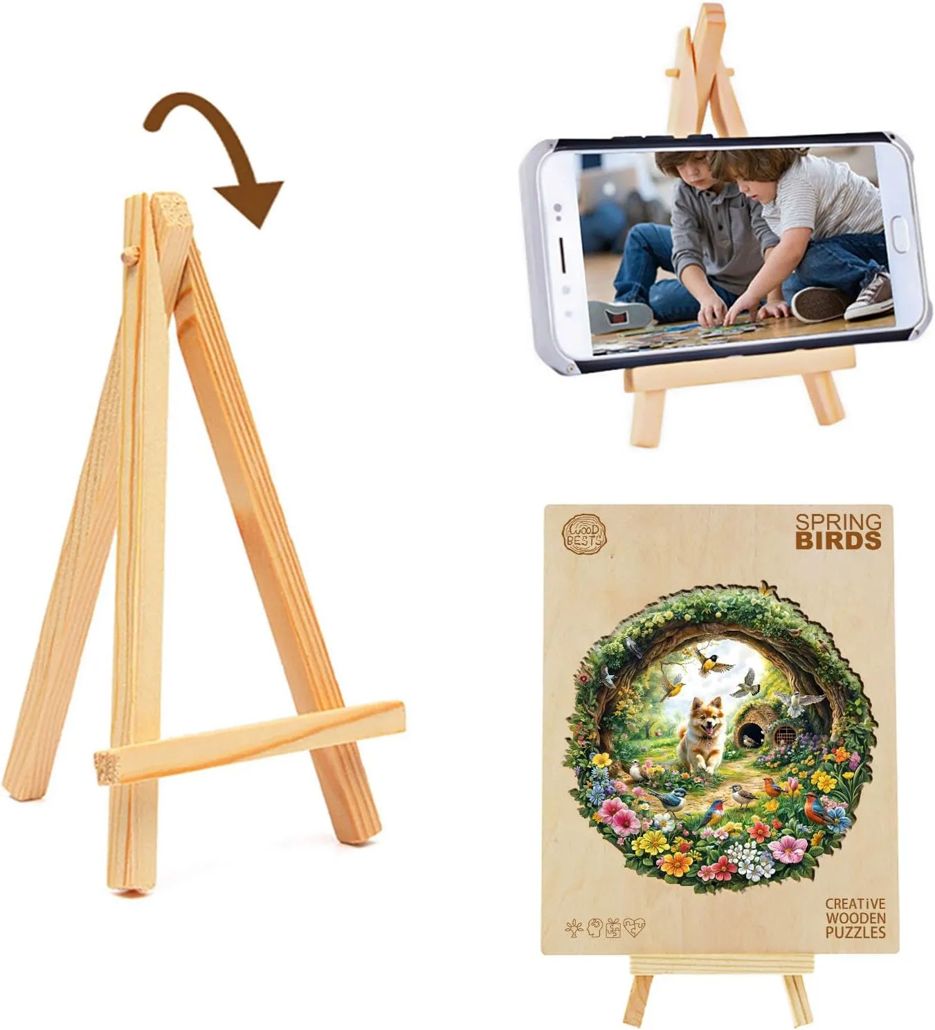 Effect Flat Puzzle Birthday Family Games (M-11.4 * 11.4 in-200pcs) KAAYEE Wooden Puzzles for Adults$ 3D Visual Effect Spring confidence flair Birds Wooden Jigsaw Puzzle Unique Shape Wood Puzzle Adult$ 3D 