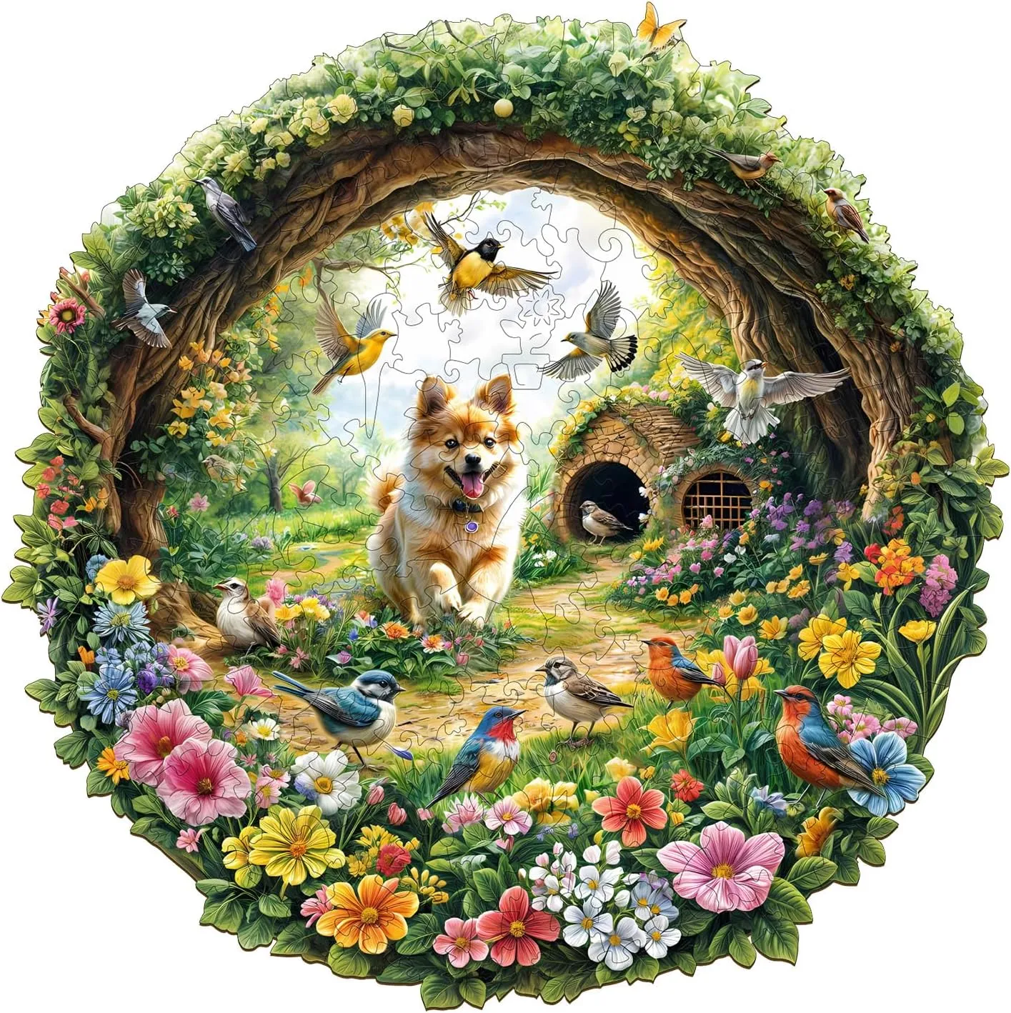 Effect Flat Puzzle Birthday Family Games (M-11.4 * 11.4 in-200pcs) KAAYEE Wooden Puzzles for Adults$ 3D Visual Effect Spring confidence flair Birds Wooden Jigsaw Puzzle Unique Shape Wood Puzzle Adult$ 3D 