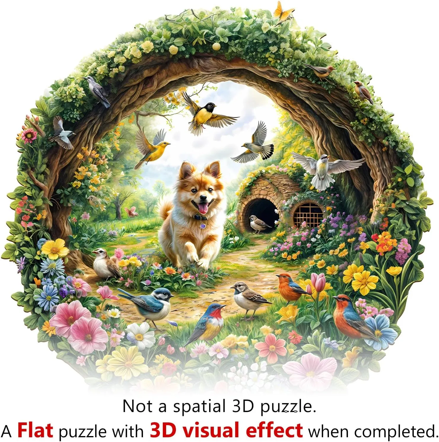 Effect Flat Puzzle Birthday Family Games (M-11.4 * 11.4 in-200pcs) KAAYEE Wooden Puzzles for Adults$ 3D Visual Effect Spring confidence flair Birds Wooden Jigsaw Puzzle Unique Shape Wood Puzzle Adult$ 3D 