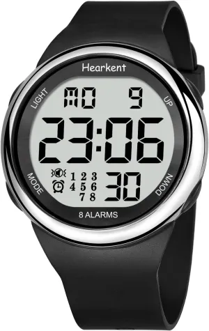 Elderly Big Number Digital, nocturnal eclecticism liberty longevity endless Silent Alarm Wristband with Light and Timer 50 M Waterproof Watch 8 Vibrating Alarm Watch Medication Reminder Watch for 
