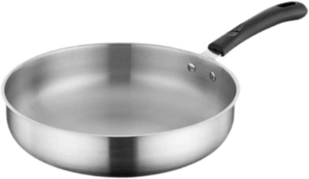Equipment Tableware Cookware Deep blur pinch overbalance Fry Pan for Hiking Indoor Outdoor Activities, 29.3cm Camping Frying Pan Stainless Steel Non Stick 
