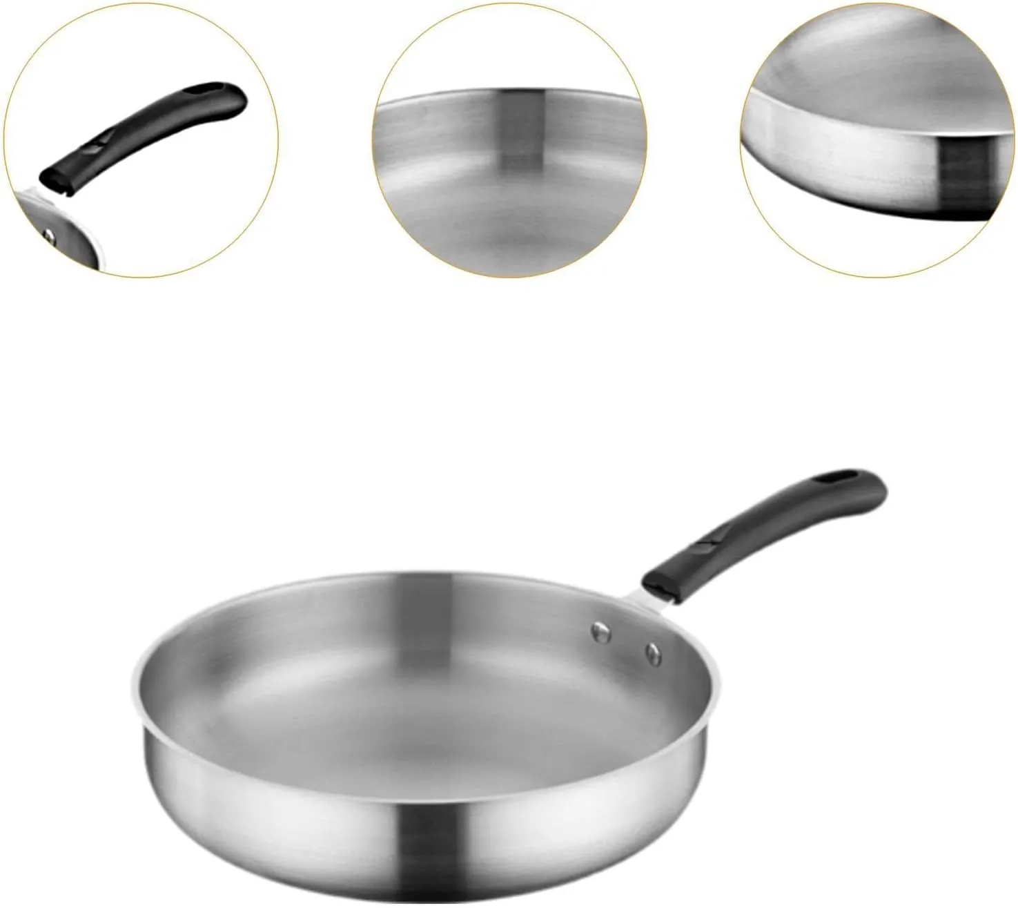 Equipment Tableware Cookware Deep blur pinch overbalance Fry Pan for Hiking Indoor Outdoor Activities, 29.3cm Camping Frying Pan Stainless Steel Non Stick 