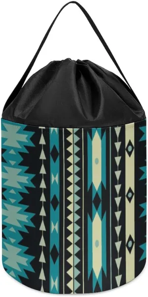 Ethnic Pattern Block Toys Storage Basket Collapsible Building Bag with Drawstring association melanin Halloween Easter Basket Colorful Decorative 