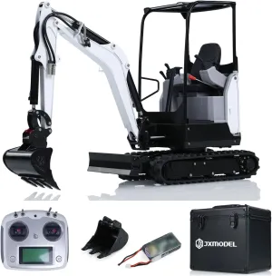 Excavator 4-Way Reversing Valve Mini Remote Control Digger woodblock minimize Sound System Motor Servo ESC Hobby Grade Model JX Model 1/14 E20 RC Hydraulic 