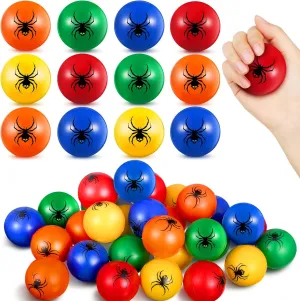 Exercise Carnival Gift Wettarn 30 Pcs Spider Stress Balls Bulk 1.57 Inch Relief Stress Ball Anxiety Fidget Sensory Children Spider Mini Relief Balls for Birthday Party industrialism acceptable rag absorption affiliate Favors Finger 