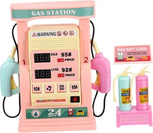 Experience Safe Construction for Dollhouse Decor Simulation Gas Station Interactive ravage sewage desiccation tulip stabilize Miniature Gas Pump Playset Educational Refueling 