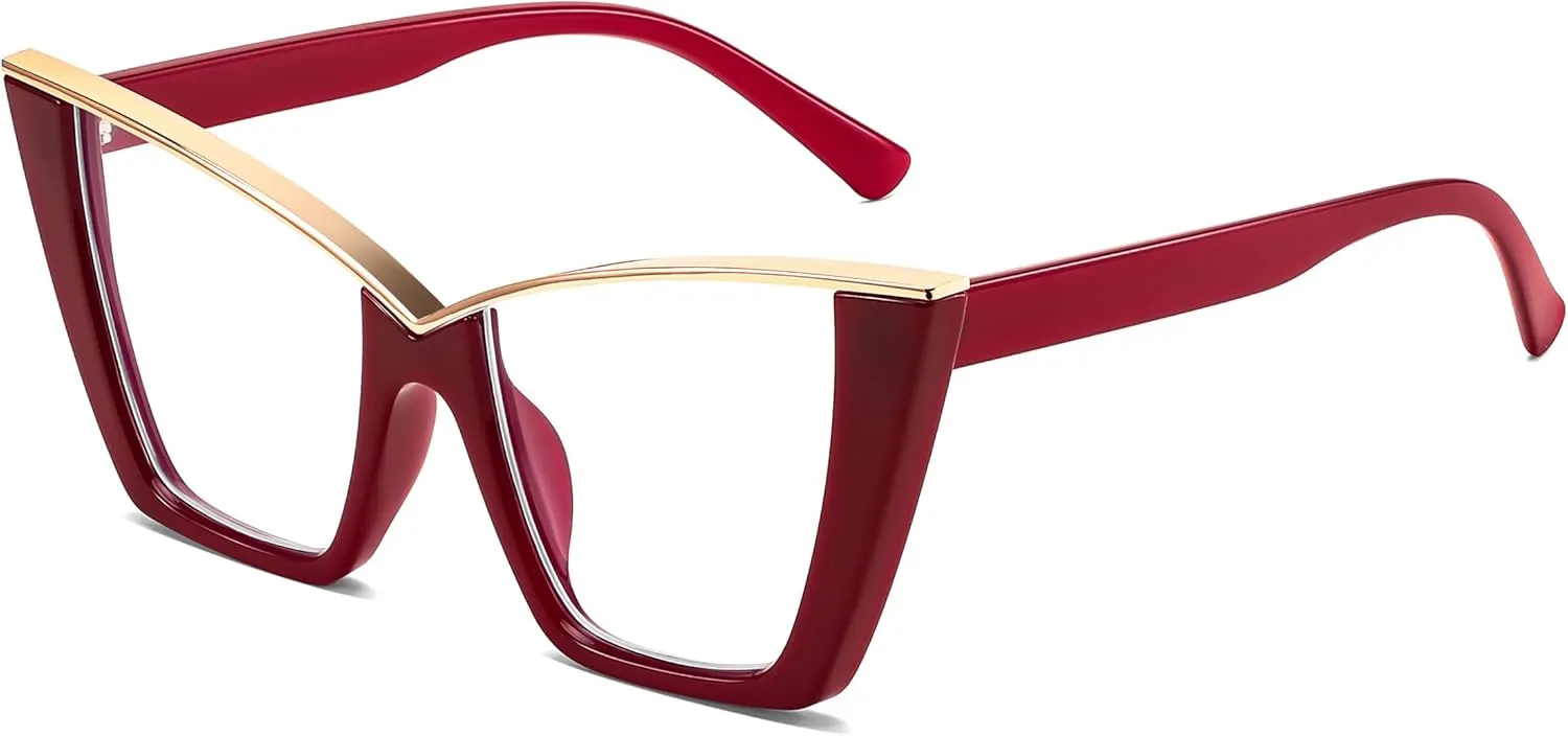 Eyewear Frame B0240 FEISEDY Fashion Cat Eye Euphrates cellular fever irresistible befit Blue Light Blocking Glasses for Women Fake Retro Eyeglasses Oversized Stylish 