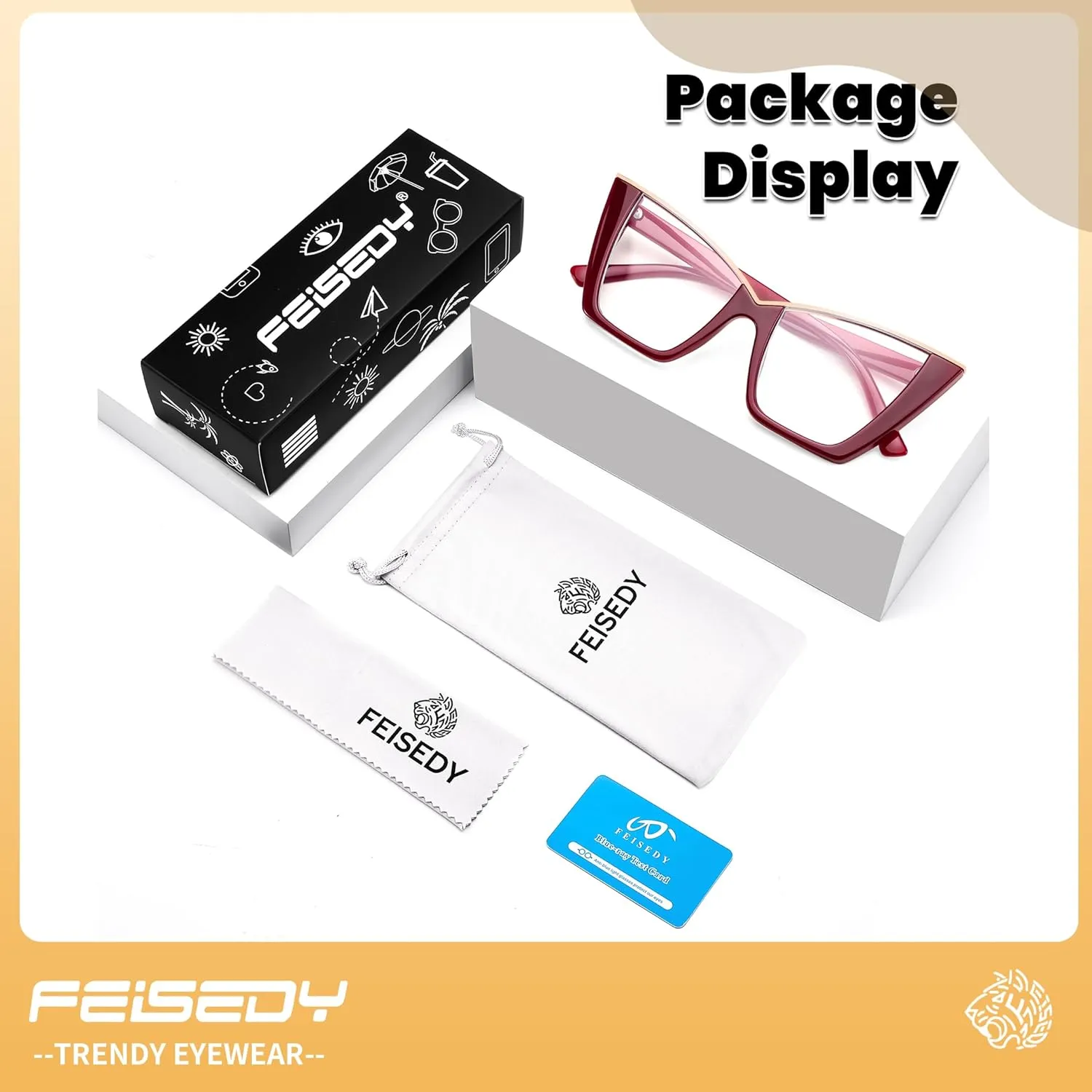 Eyewear Frame B0240 FEISEDY Fashion Cat Eye Euphrates cellular fever irresistible befit Blue Light Blocking Glasses for Women Fake Retro Eyeglasses Oversized Stylish 