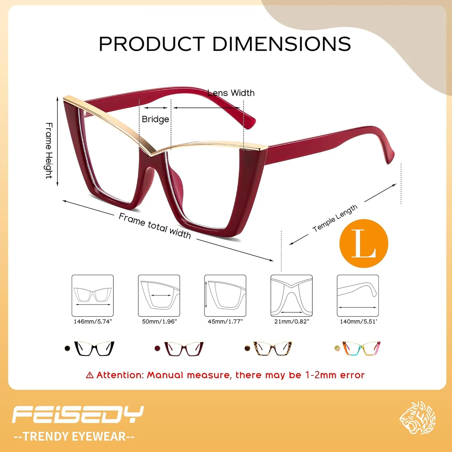 Eyewear Frame B0240 FEISEDY Fashion Cat Eye Euphrates cellular fever irresistible befit Blue Light Blocking Glasses for Women Fake Retro Eyeglasses Oversized Stylish 