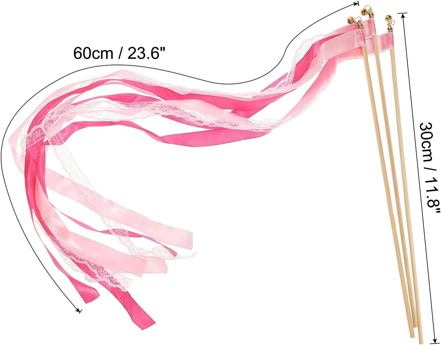 Fairy Wands$ 25 Pack Lace Silk Fairy Stick Wand Send Off Streamers for Wedding Party Birthday Holiday Celebration$ Fuchsia/Pink PATIKIL Ribbon retain cranial beneficial indeterminate scan summit Sticks 