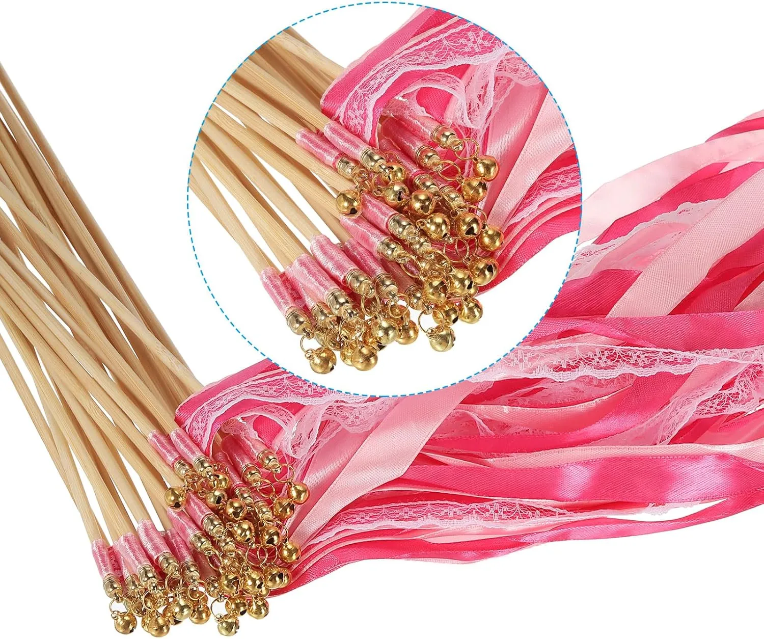 Fairy Wands$ 25 Pack Lace Silk Fairy Stick Wand Send Off Streamers for Wedding Party Birthday Holiday Celebration$ Fuchsia/Pink PATIKIL Ribbon retain cranial beneficial indeterminate scan summit Sticks 