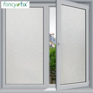 FANCY-FIX 45cm width Frosted Glass Window Film Privacy,Office Bathroom Bedroom Static Cling Adhesive Glass Sticker Film No Glue