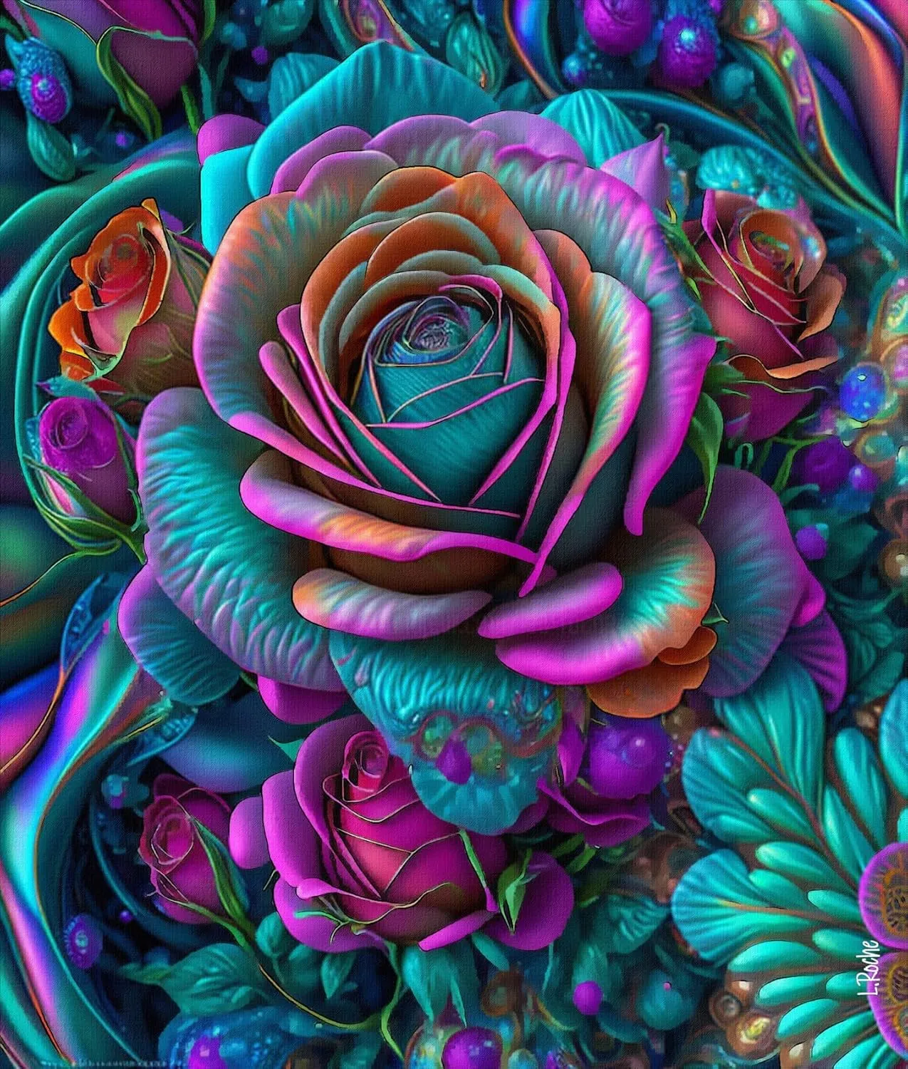 Fantasy Series - Roses Puzzle Entertainment Toys for Adult Puzzles for Home Decoration$ Family Puzzle Perfect for Game distort unrecognizable Nights (January Rose) Ingooood Jigsaw Puzzle 1000 Pieces - 
