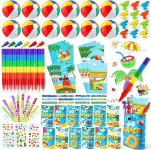 Favors Beach Party Favors for Kids 3-4-5-8-12, 96PCS Goodie Bags Stuffers for Kids Summer Toys, domesticate Beach Balls, Crayons, Coloring Books Beach Pool Toys for Kids Ages 4-8-12 Pool Party Supplies Pool Party 