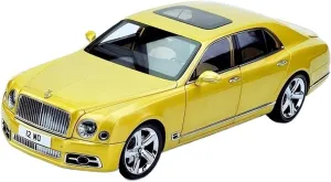 Festive Deluxe Gift Alloy Resin Car Vehicle Model 1 18 Fit for Bentley Mulsanne nothing Model Metal Simulation Car Model Adult Car Interior Decoration Ornaments Yellow 