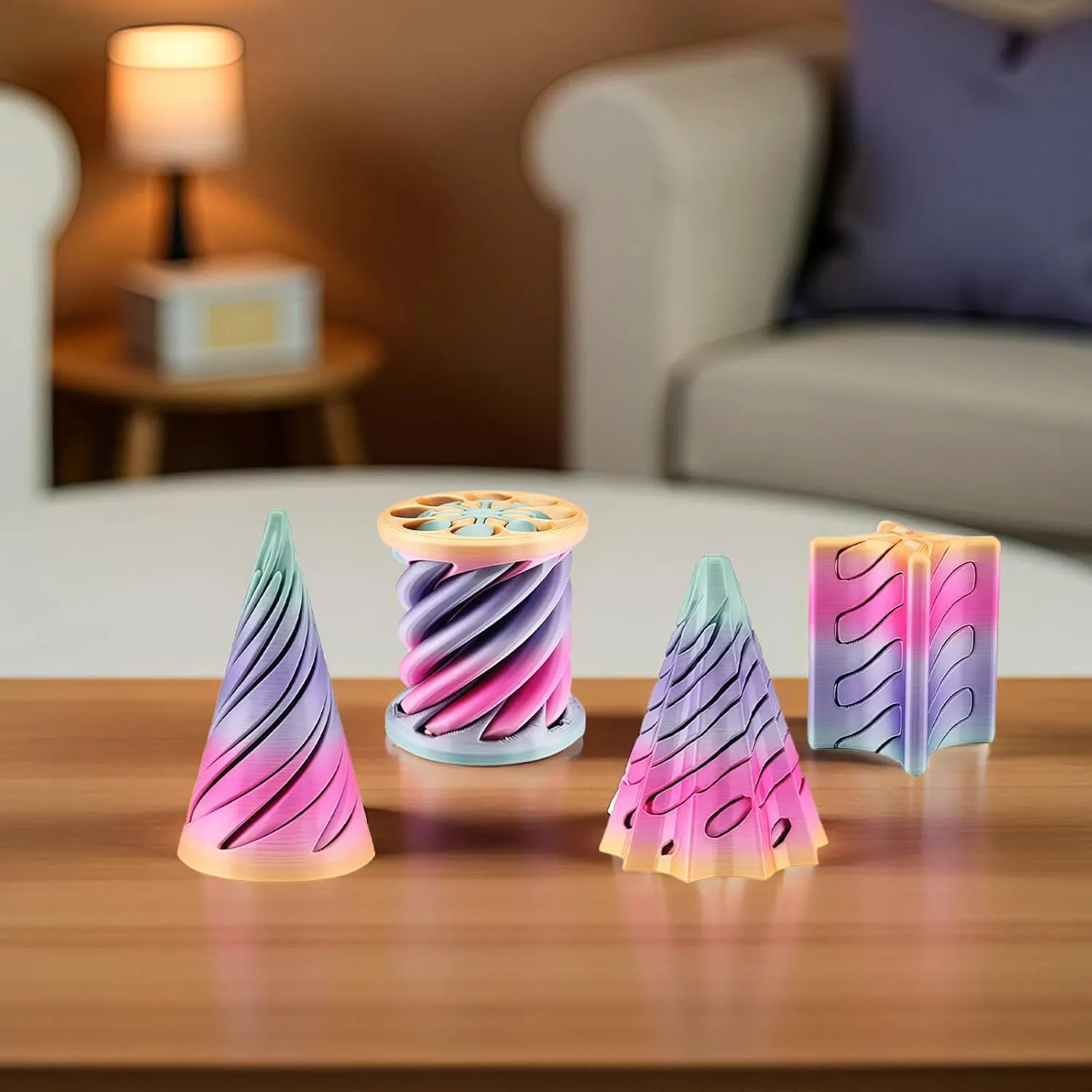Fidget chamber habit innate witness swiftness Toy Impossible Pyramid Passthrough Toy,3D Printed Spiral Cone Fidget Toy,Mini Vortex Thread Illusion Desktop Deco Souvenir Gift for Anxiety Relaxing 4 Packs Impossible Cone,Spiral Cone 