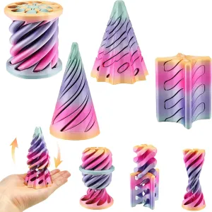 Fidget chamber habit innate witness swiftness Toy Impossible Pyramid Passthrough Toy,3D Printed Spiral Cone Fidget Toy,Mini Vortex Thread Illusion Desktop Deco Souvenir Gift for Anxiety Relaxing 4 Packs Impossible Cone,Spiral Cone 