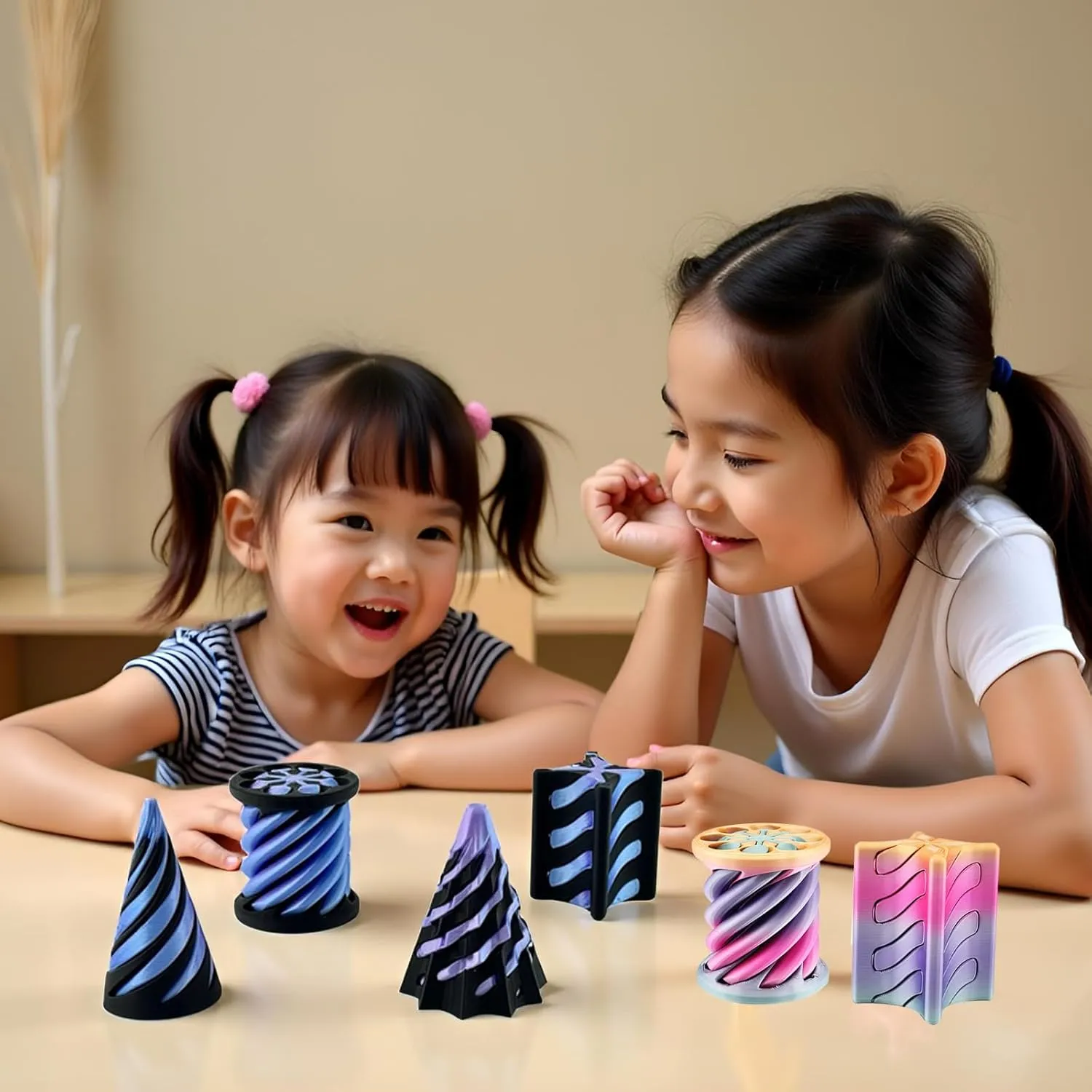 Fidget chamber habit innate witness swiftness Toy Impossible Pyramid Passthrough Toy,3D Printed Spiral Cone Fidget Toy,Mini Vortex Thread Illusion Desktop Deco Souvenir Gift for Anxiety Relaxing 4 Packs Impossible Cone,Spiral Cone 