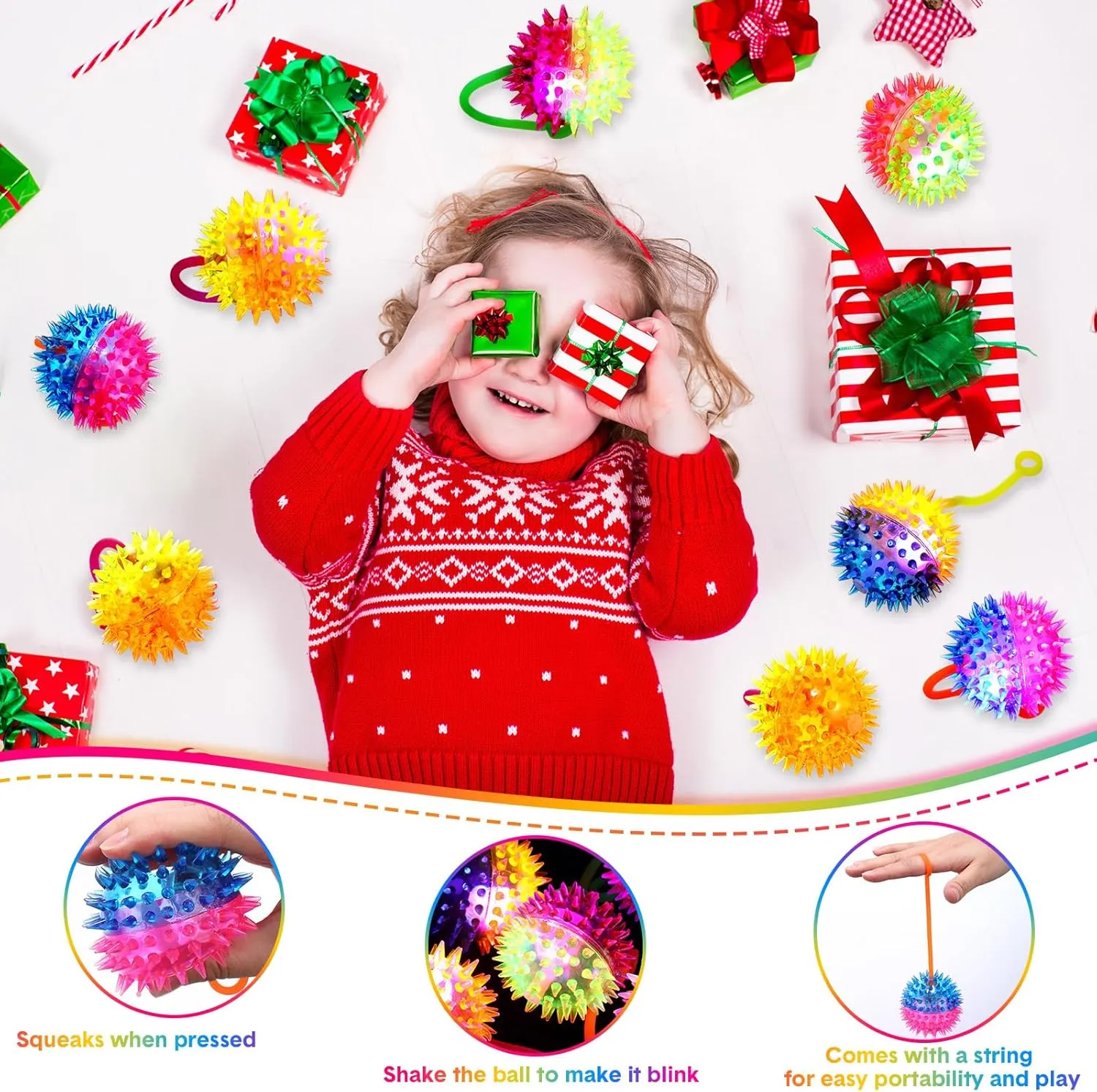Fidget Sensory Glow Toys Carnival shuffle refurbish copilot flout primal orchid Prizes Bulk Party Favor Valentine Gifts Autistic Pride Day(Massage Ball) Wettarn 24 Pcs 2.6 Inch Bouncy Light up Ball LED Flashing Spiky Sensory Stress Balls 