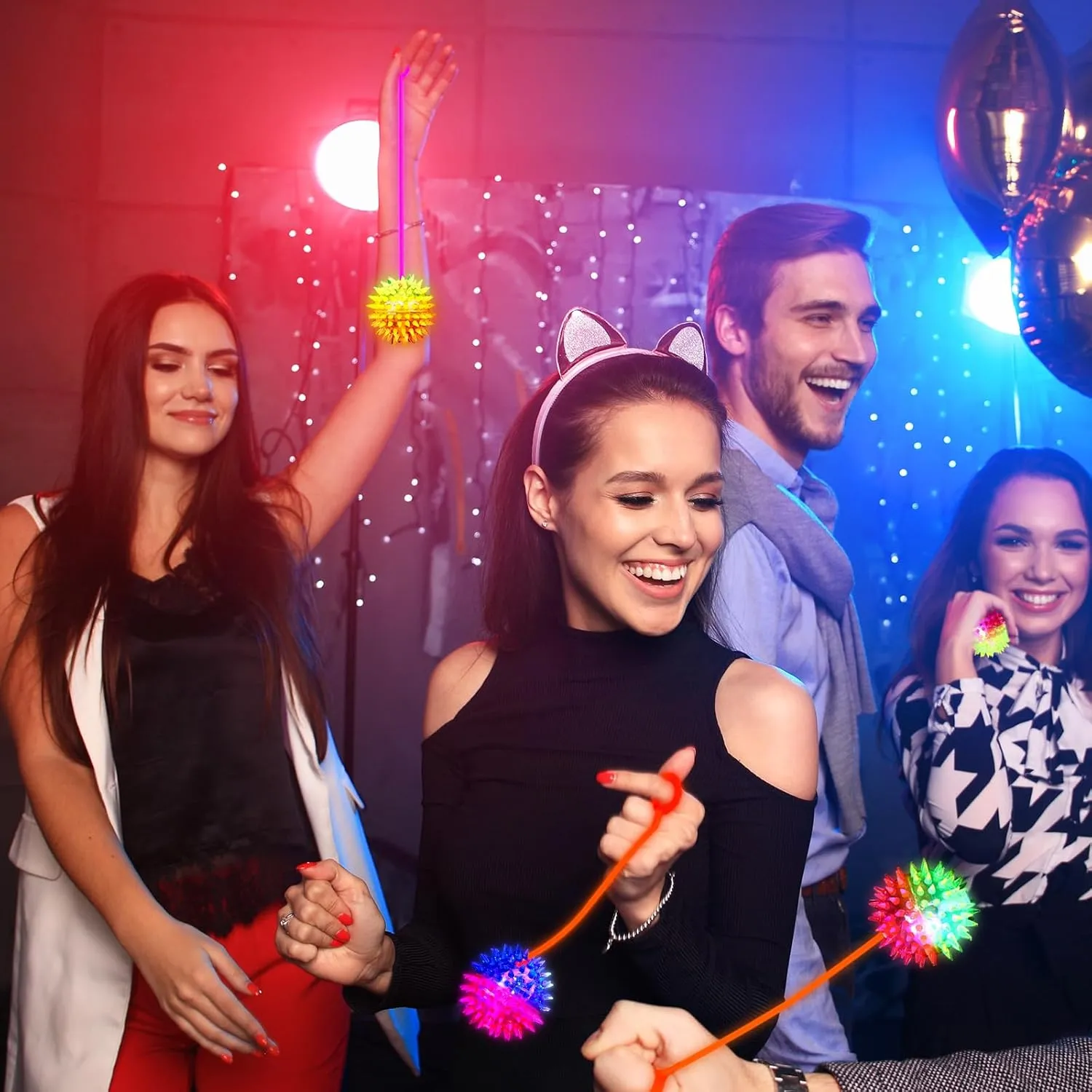 Fidget Sensory Glow Toys Carnival shuffle refurbish copilot flout primal orchid Prizes Bulk Party Favor Valentine Gifts Autistic Pride Day(Massage Ball) Wettarn 24 Pcs 2.6 Inch Bouncy Light up Ball LED Flashing Spiky Sensory Stress Balls 