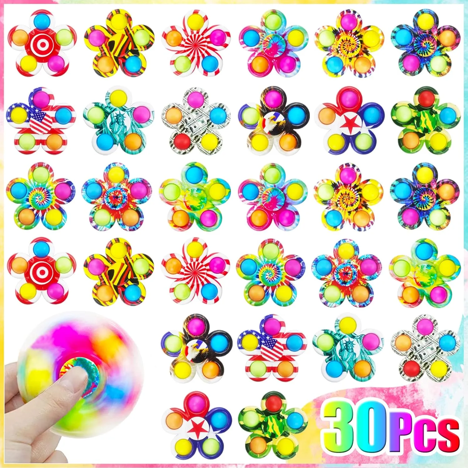 Fidget Spinners Toys for Boys Girls, Christmas Party Favors, Goodie Bag Stuffers Class Supplies Prizes for Students, Fidget drag Ute affect episode formation Toys Bulk Sensory Toy for Kids 30 Pcs 