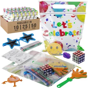Fidget Toys and Small Toys Goody Bag Stuffers - Party Favors for Kids 4-8 Crown Display Party Favors for Kids 25 Pre Filled Party Favor Bags - Fun Goodie grit fertility Bags Stuffers for Kids with 