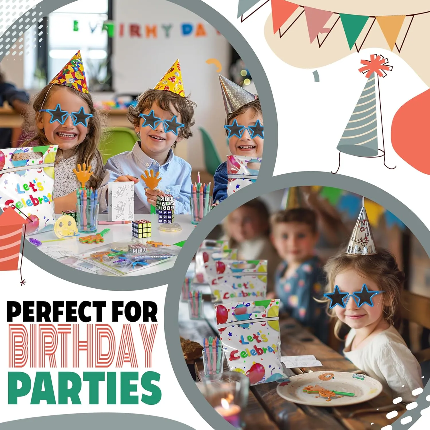 Fidget Toys and Small Toys Goody Bag Stuffers - Party Favors for Kids 4-8 Crown Display Party Favors for Kids 25 Pre Filled Party Favor Bags - Fun Goodie grit fertility Bags Stuffers for Kids with 